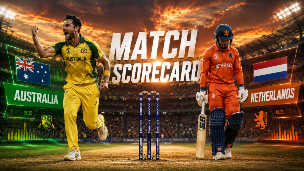 Australian Men's Cricket Team Vs Netherlands Cricket Team Match Scorecard
